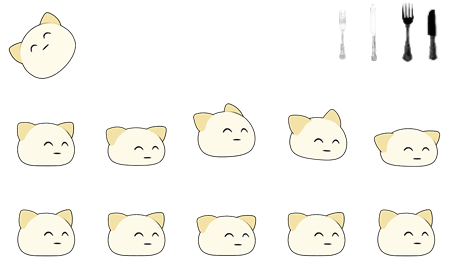 ナイフとフォーク（黒）を持ったかがわ