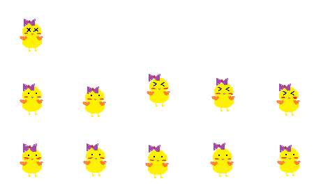 ぶどうひよ子歩行グラフィック