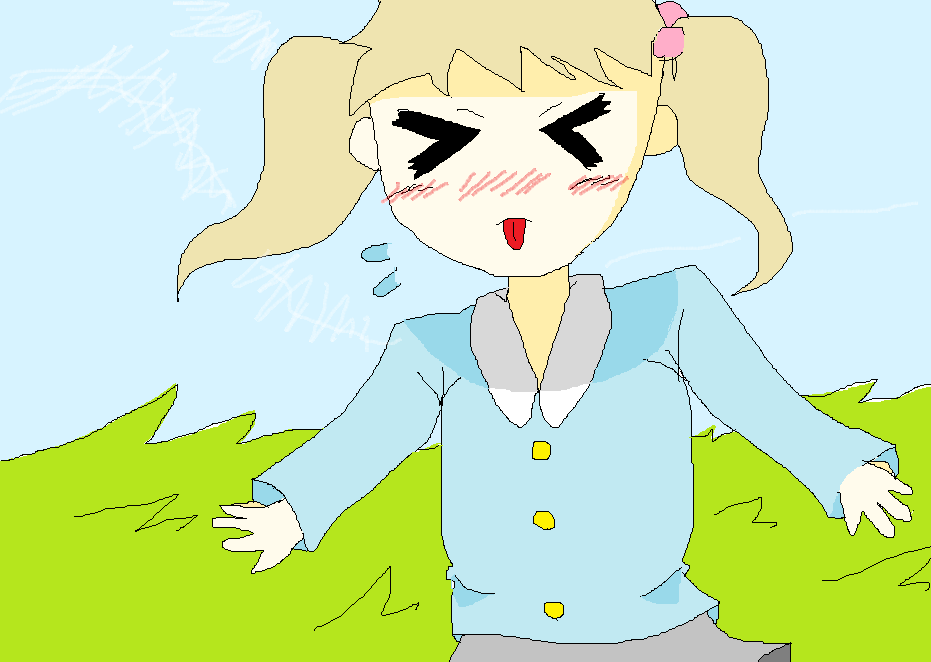 女の子　ベーッ！！