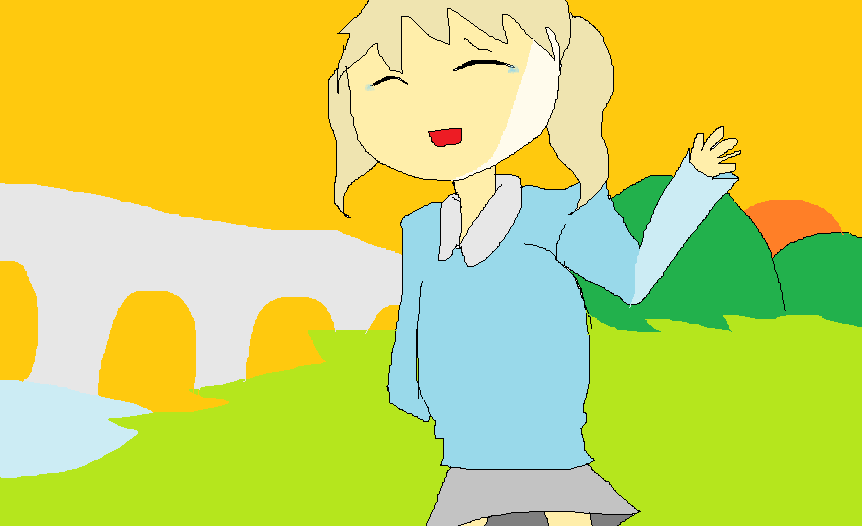 女の子　悲笑