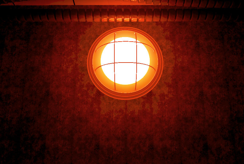 船内照明と天井配管