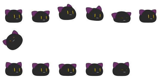 黄色い目の黒猫_マップフェイス