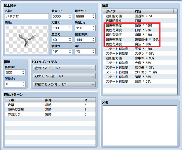 属性相性について